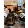 Image 6 : Vintage White Rose OIL tin shelf full of different lubricants, John Deere Can & other vintage tins 