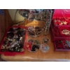Image 3 : Massive Collection Of Fashion Jewelry, Red Jewelry Box Full Of Earrings And Necklaces Plus Cast Iron