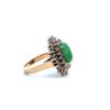 Image 3 : 14k Yellow Gold Ring w/ Jadeite Centre Stone and Diamonds - Weighs 9.3g 