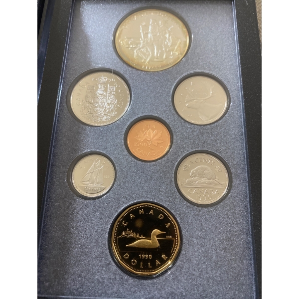 1990 Royal Canadian Mint Proof Set with Collector Coins