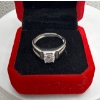 Image 2 : 1ct Round Moissanite with 12 Round Cubic Zirconia in 925 Silver Ring - Adjustable Size