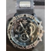 Image 4 : Mens Chronograph-Style Zhowe Watch with Rubber Strap and Metal Ring Set