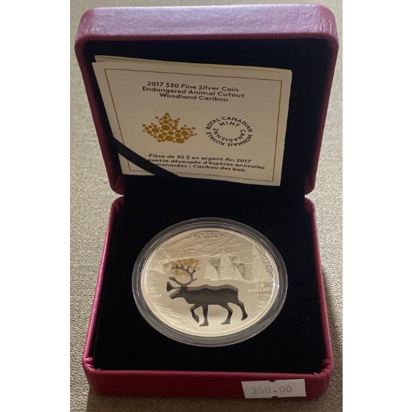 2017 $30 Caribou Fine Silver Coin 52.88 Grams