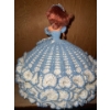 Image 2 : Vintage Barbie w/ Handmade Crochet Gown 14T Blue/White 