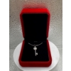 Image 3 : 1ct Round Moissanite with 33 Round Cubic Zirconia in Round Halo & Key Shape 925 Silver Pendant