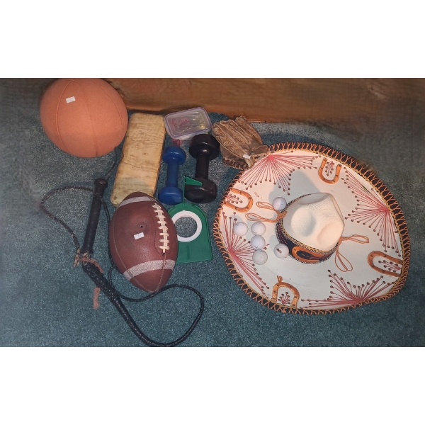 Sombrero, Darts, Whip, Basketball and Other Sports Items 