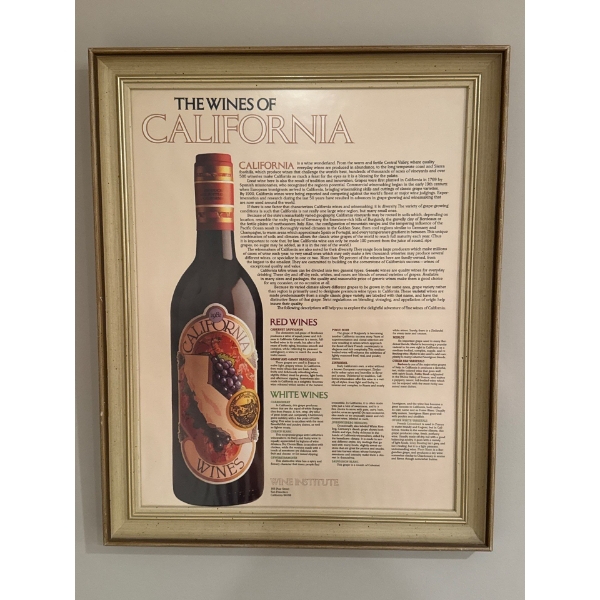 The Wines of California Poster in Frame
