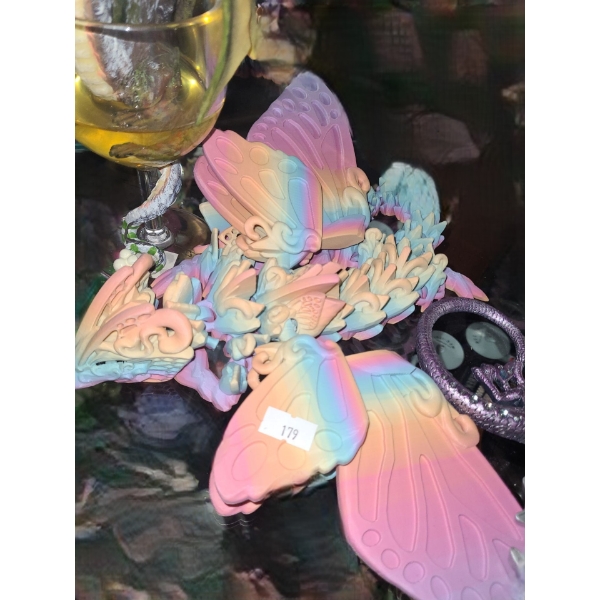 3D Printed Pastel Rainbow Dragon and Other Dragon Decor