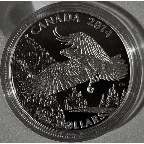 2014 $100 for $100 Majestic Bald Eagle - 99.9% Fine Silver Coin - #1