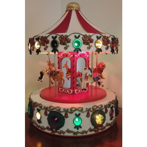 Electric LED Christmas Carosel That Spins & Plays Xmas Songs 16T