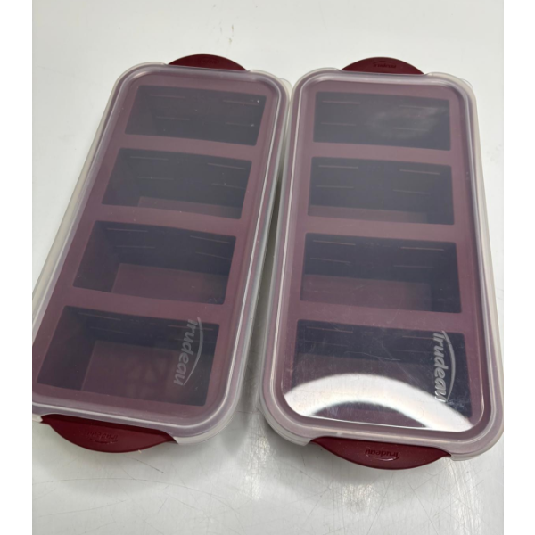 TRUDEAU CLEVER CUBES SILICONE FREEZER MOLDS WITH LIDS, 2 PACKS -U