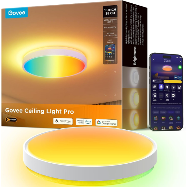 GOVEE SMART CEILING LIGHT PRO, 4300LM 15 INCH, RGBIC 2700K-6500K 1 PACK -N