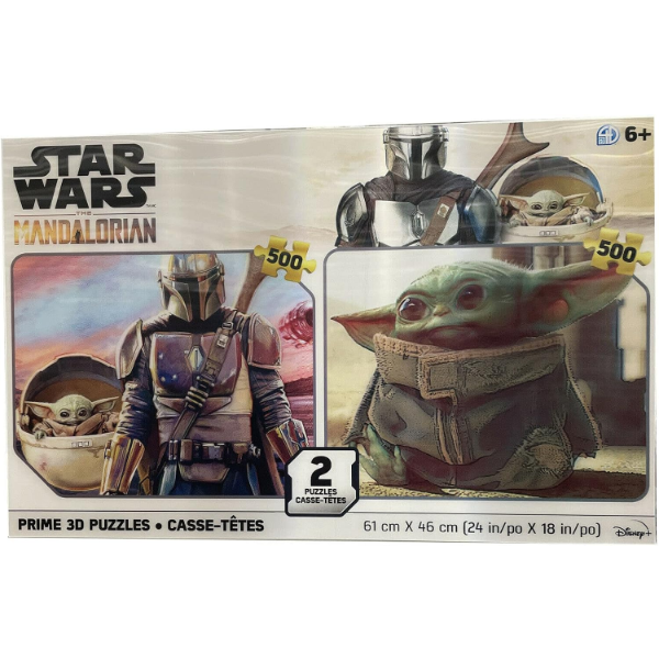 STAR WARS THE MANDALORIAN PRIME 3D PUZZLES TWO PACK 500PC -N