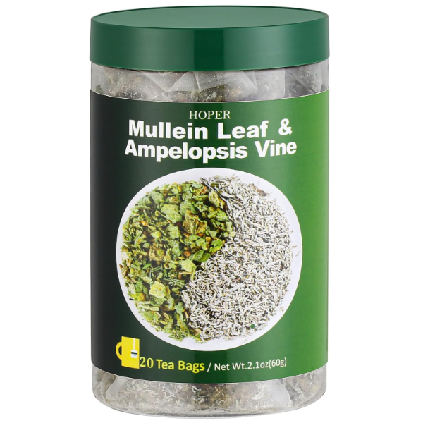 MULLEIN LEAF & VINE TEA, BITTER-SWEET QUENCHING FOR THROAT TO LUNGS