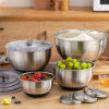 Image 1 : MIU STAINLESS STEEL MIXING BOWLS WITH GRATERS, SET OF 4 -U