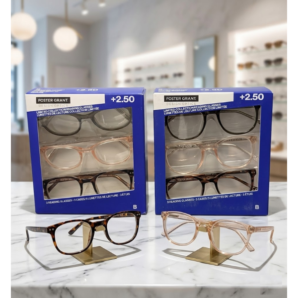 Foster Grant +2.50 Blue Light Reading Glasses (2 BOX)