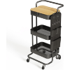 Image 1 : DTK 3 TIER METAL UTILITY ROLLING CART WITH TABLE TOP AND SIDE BAGS
