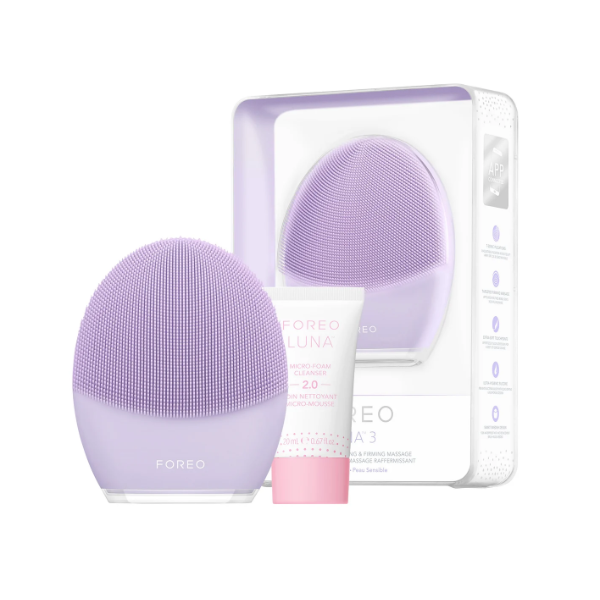 FOREO LUNA 3 CLEANSING ROUTINE FOR SENSITIVE SKIN + MICRO-FOAM CLEANSER (SLIGHTLY USED)