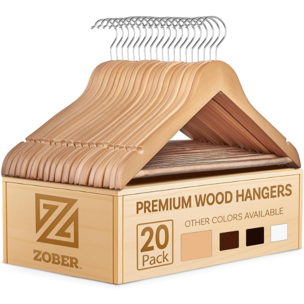 WOODEN HANGERS - 20 PACK