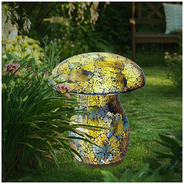 AURORA LIGHTING MOSAIC SOLAR MUSHROOM LIGHT

