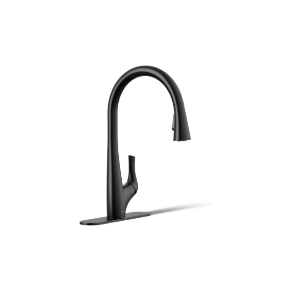 KOHLER R43210-BL BEVIN™ PULL-DOWN KITCHEN SINK FAUCET WITH TWO-FUNCTION SPRAYHEAD