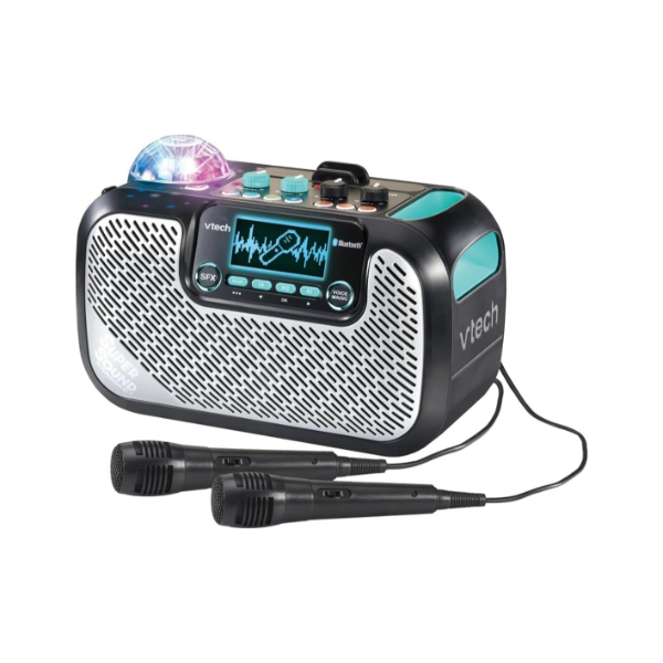 VTECH SUPERSOUND KARAOKE MACHINE FOR ADULTS & KIDS – BLUETOOTH SPEAKER WITH 2 WIRELESS MICROPHONES