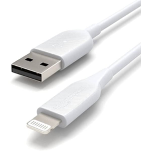 AMAZON BASICS ABS USB-A TO LIGHTNING CABLE CORD, MFI CERTIFIED CHARGER FOR APPLE IPHONE, IPAD, WHITE