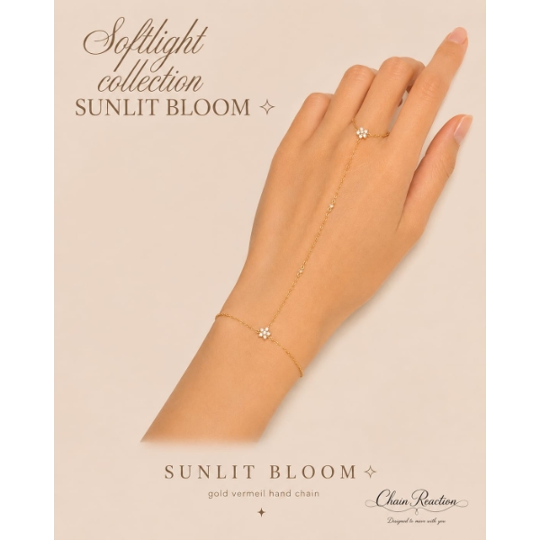 Gold Vermeil Hand Chain (Fashion Jewelry)