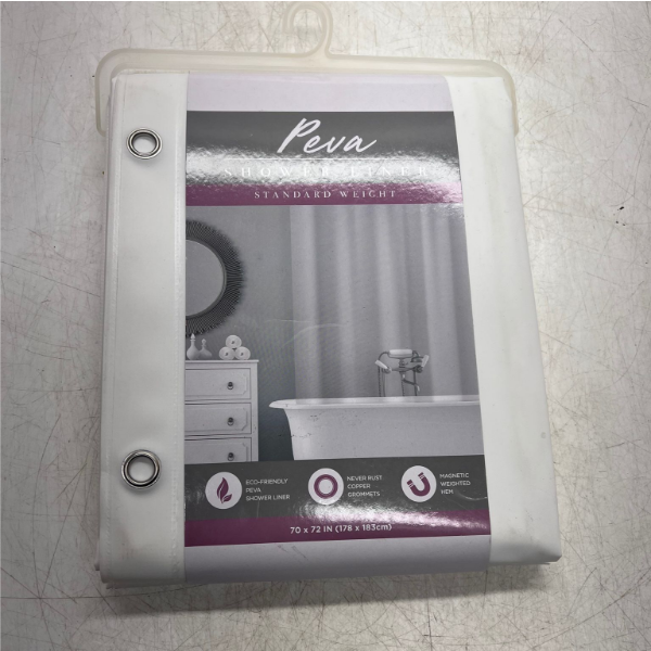 WEIGHT PEVA SHOWER CURTAIN LINER , 70 X 72 -N