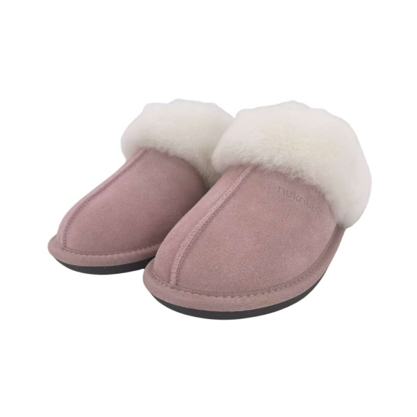 NukNuuk Women’s Pink Leather Slippers (Used, Size 8)
