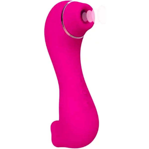 DUAL PLEASURE WORM AIR-PULSE CLITORAL STIMULATOR & TONGUE LICKING VIBRATOR -N
