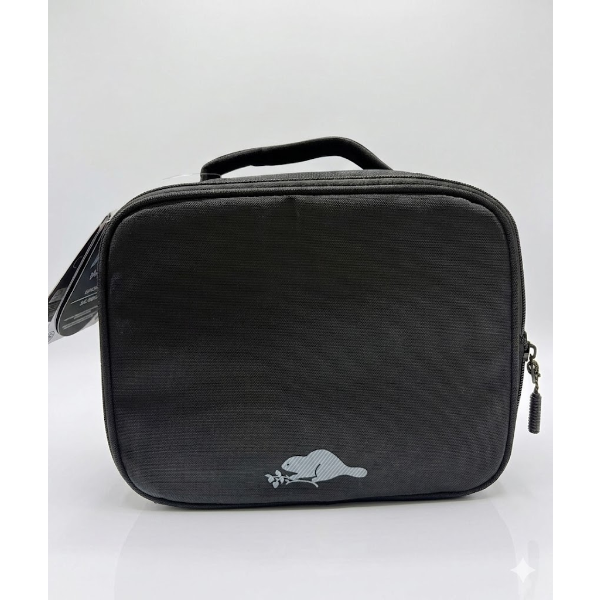  ROOTS COMPACT LUNCH BAG IN BLACK WITH DUAL ZIPPER -U