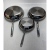 Image 3 : TRAMONTINA STAINLESS STEEL WITH CERAMIC NON-STICK SKILLET SET 3-PIECES -SU