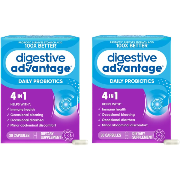 DIGESTIVE ADVANTAGE DAILY PROBIOTIC, 30 CAPSULES (PACK OF 2)