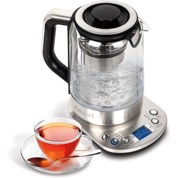 CUISINART PERFECTEMP PROGRAMMABLE GLASS KETTLE WITH TEA STEEPER, 6 TEMPERATURE PRESETS (TEA-200C)