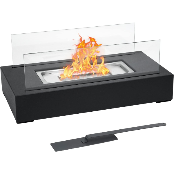 ONLYFIRE TABLETOP FIRE PIT WITH GLASS WIND GUARD & EXTINGUISHER LID