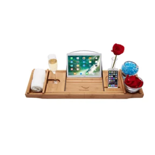 EXPANDABLE BAMBOO BATHTUB CADDY -N