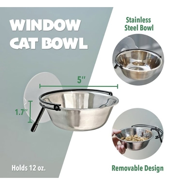 CAT FOOD BOWL FOR WINDOW