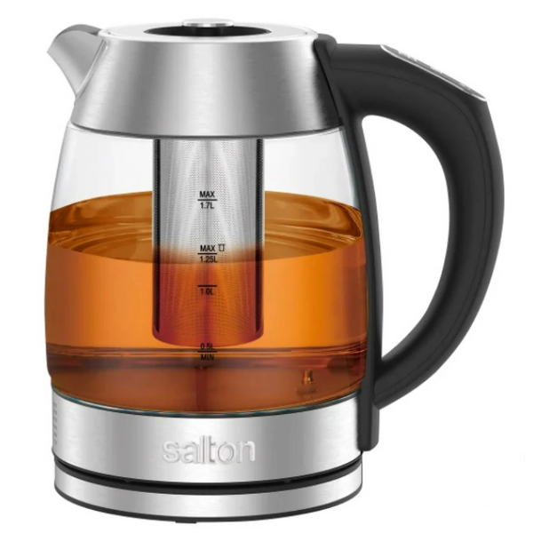 SALTON VARIABLE TEMPERATURE TOUCH CONTROL KETTLE 1.7 L WITH REMOVABLE TEA STEEPER 