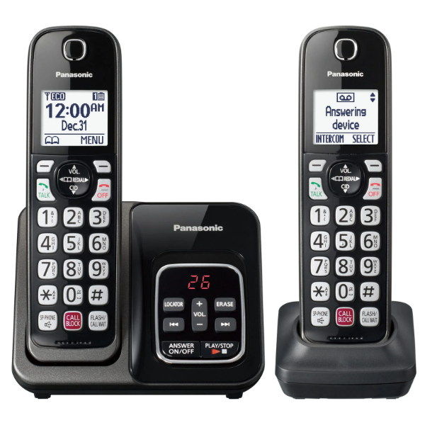 PANASONIC 3-HANDEST DECT 6.0 CORDLESS PHONE W/ ANSWERING MACHINE (SLIGHTLY USED)