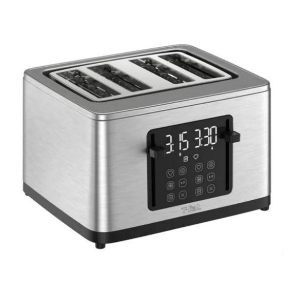 T-FAL 4 SLICE DIGITAL TOASTER, STAINLESS STEEL (SLIGHTLY USED)