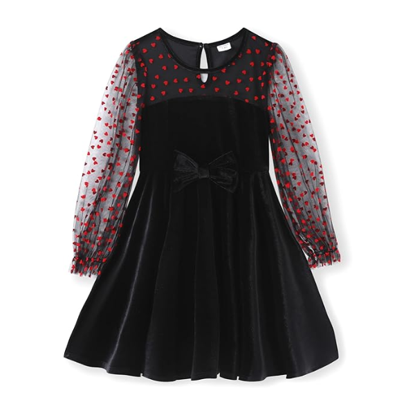 PATPAT GIRLS VELVET DRESS LONG SLEEVE A-LINE PRINCESS DRESS