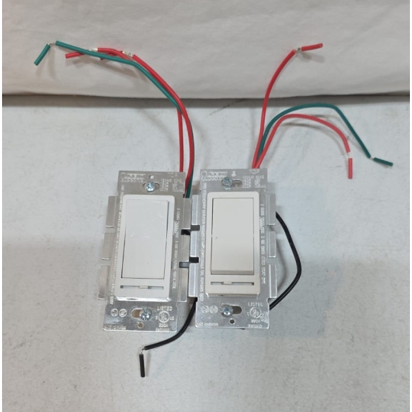 2 PACK DIMMER LIGHT SWITCH FOR LED BULBS 600W 1 POLE 3 WAY (NEW, NO BOX)