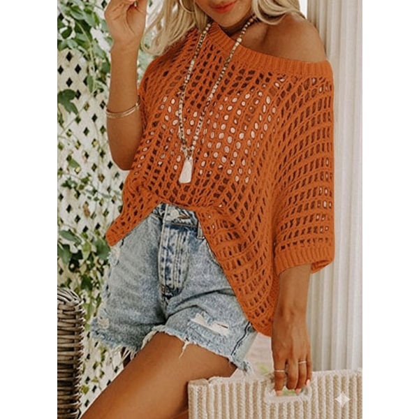DOKOTOO WOMENS SPRING SUMMER SHORT SLEEVE SWEATER BEACH COVER UPS CASUAL CROCHET (XS)