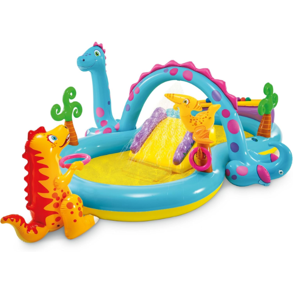 INTEX DINOLAND INFLATABLE PLAY CENTER, 131" X 90" X 44", FOR AGES 3+ -SU