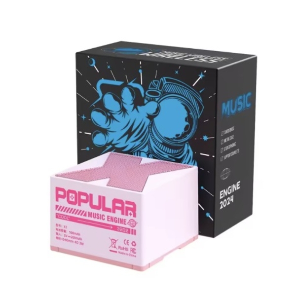  WIRELESS BLUETOOTH SPEAKER X1 PORTABLE MINI SUBWOOFER (PINK)