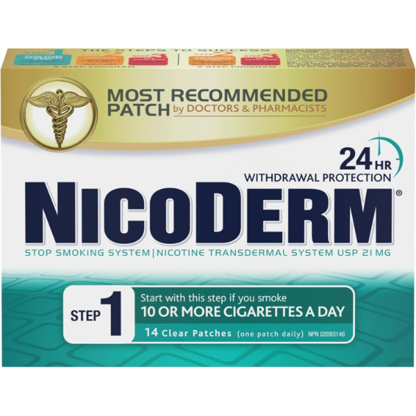 NICODERM CLEAR NICOTINE PATCHES STEP 1 (21MG) – DISCREET 24-HOUR QUIT SMOKING AID
