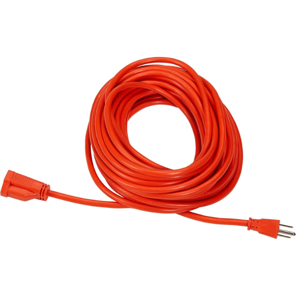 AMAZON BASICS 100 FOOT 3-PRONG VINYL INDOOR/OUTDOOR EXTENSION CORD - 10 AMPS, 1250 WATTS, 125 VAC