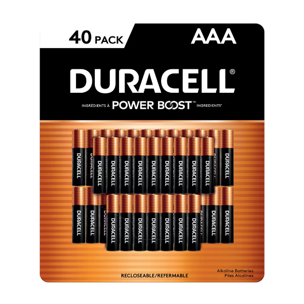 DURACELL POWER BOOST AAA BATTERIES PACK OF 40 -SU