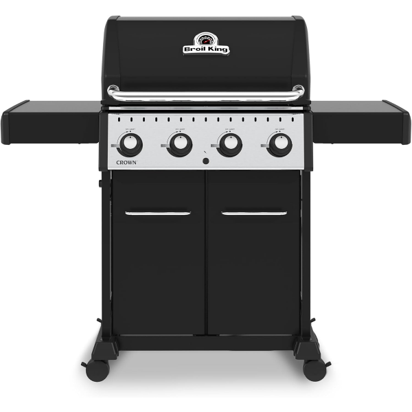 Broil King 865254 Crown 420 Propane Gas Grill, 4-Burner, Stainless Steel & Black